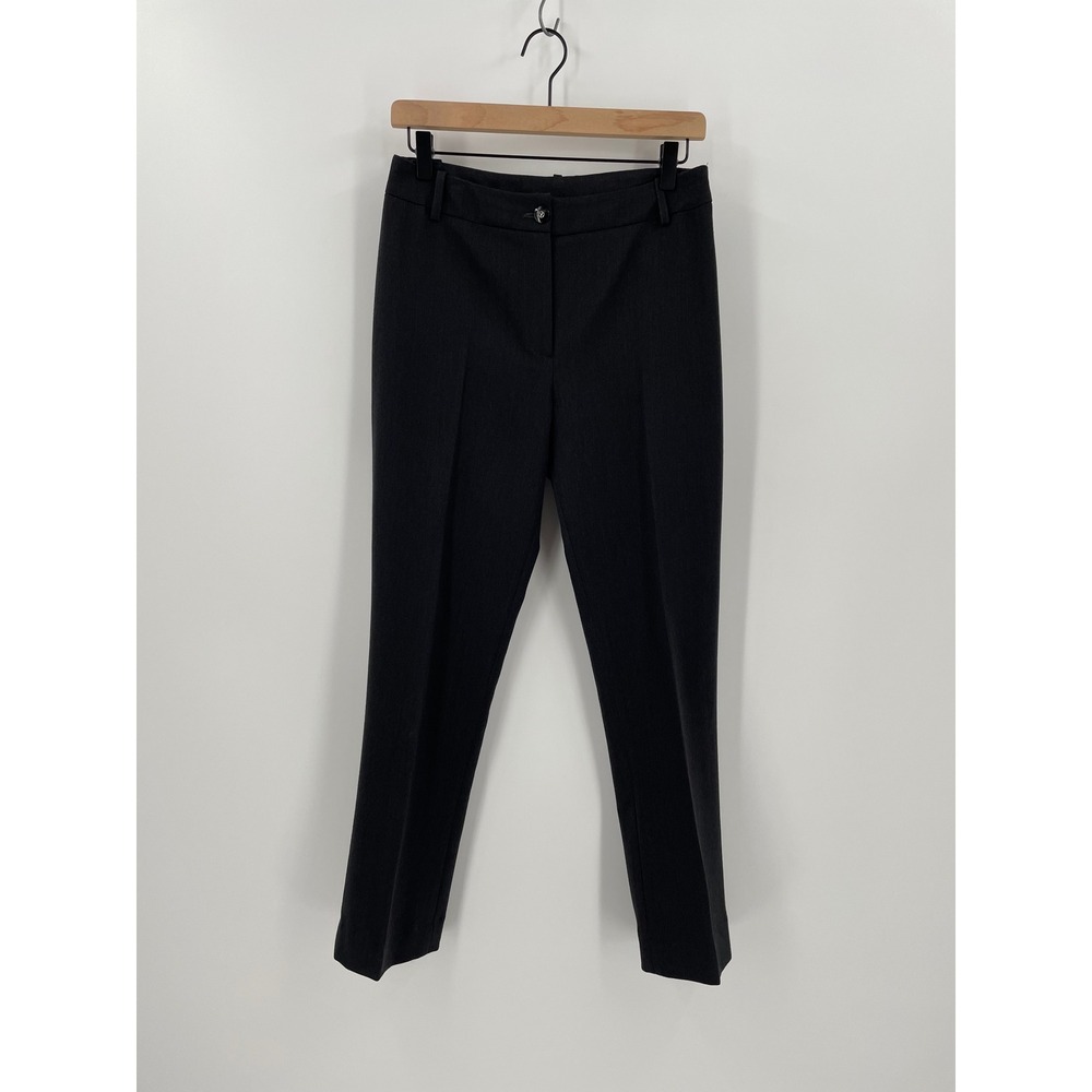 Rodika Zanian Black Virgin Wool Blend Tailored Slim Leg Dress Pants Size 38